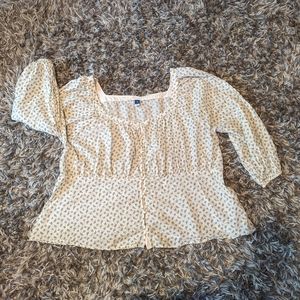4xl button down peplum top
